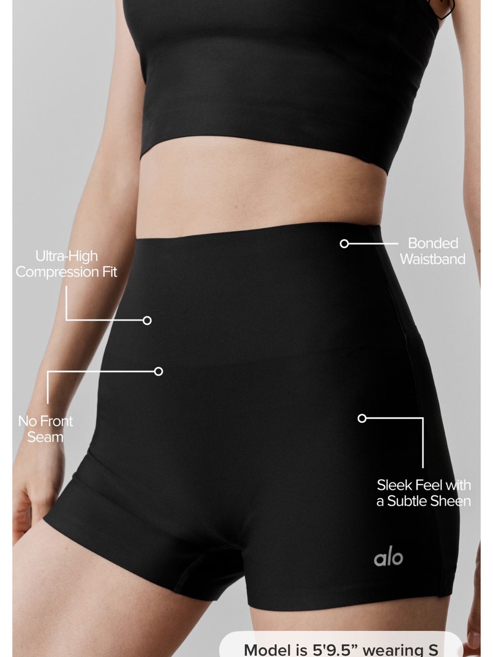 ALO Yoga Black Ultra-High Compression Bike Shorts